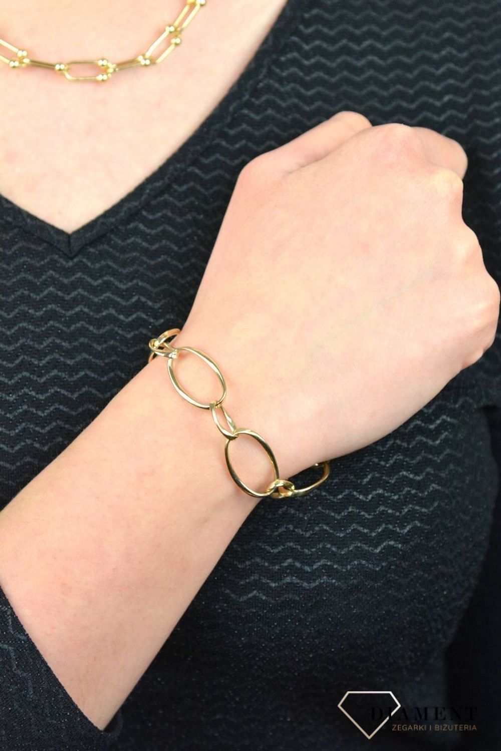 Złota bransoletka owalne, gładkie ogniwa DIA-BRA-GA 290--585.ddcdx.jpg